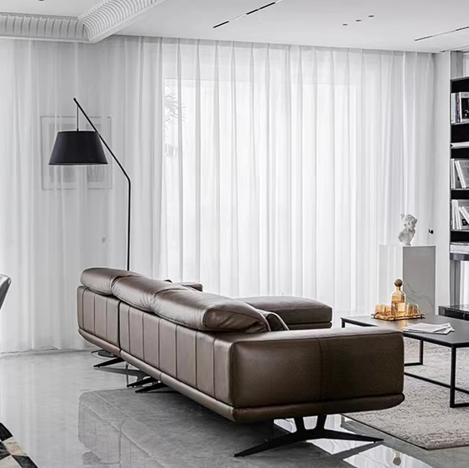 Asazal Einfarbige Weiße Tüll-Luxus-Chiffon-Transparente Fenstervorhänge für Wohnzimmer Moderne Voile-Organza-Vorhänge Schlafzimmerdekoration – Detail 8