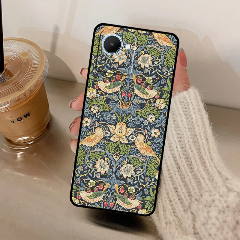 William Morris For Realme C55 C33 C31 C30 C35 C25Y C21Y C11 C15 8 9 10 Pro Plus GT Neo 2 3 5 2T 3T Case