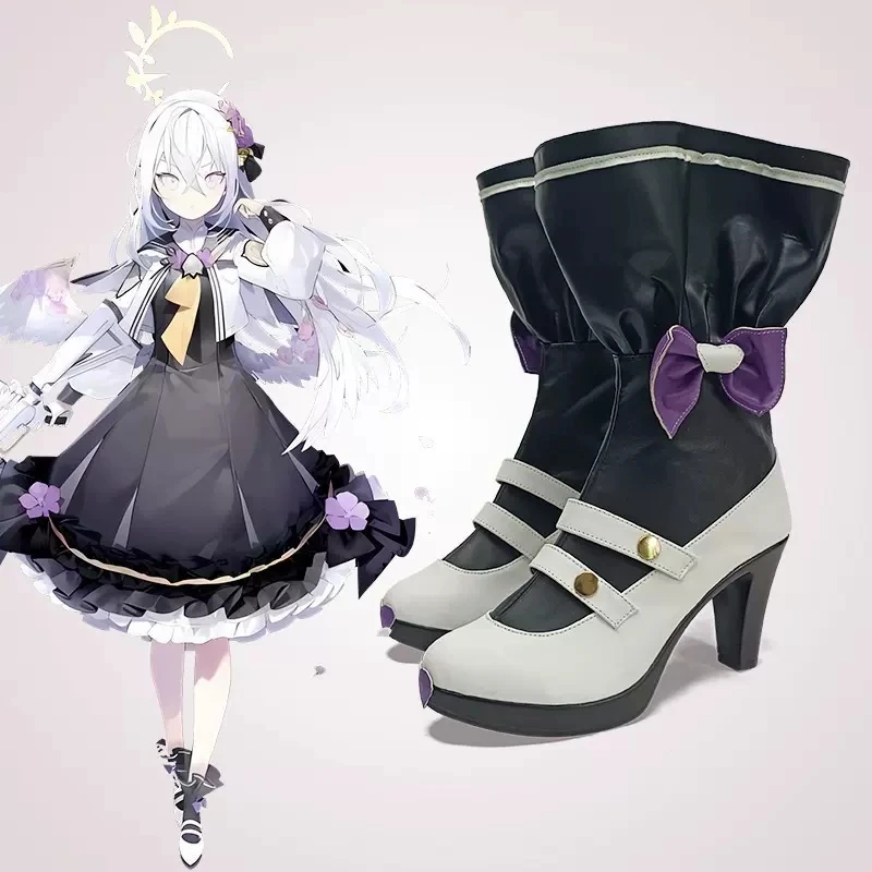 Cos Blue Archive Anime Cosplay Shirasu Azusa High Boots Shoes Anime customize Shoes