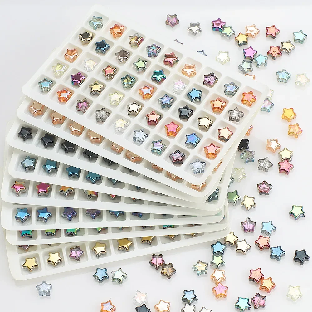 8mm Pentagram Crystal Beads Multicolor Faceted Glass Beads Five-pointed Star Loose Spacer Beads for Jewelry Making DIY Bracelet