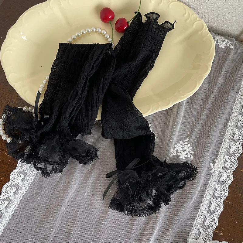 1-13Y Children Lace Ruffle Leg Warmers Summer Sweet Lolita Girls Calf Length Sock Cuffs for Kids Thin Leg Accessories