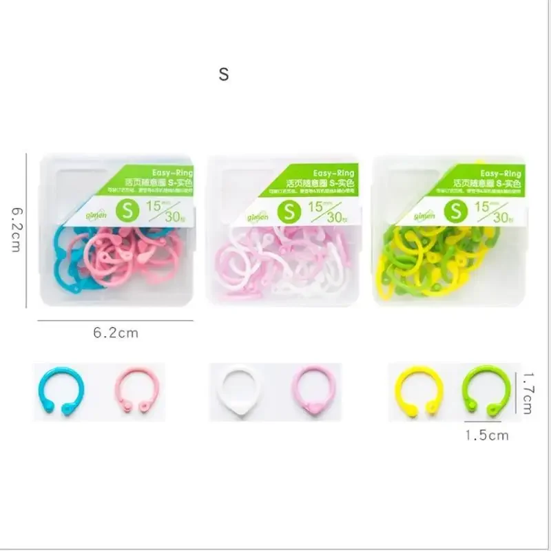 1 Box Creative Plastic Multi-Function Circle Ring Office Binding Supplies Albums Loose-Leaf Colorful Book Binder Hoops