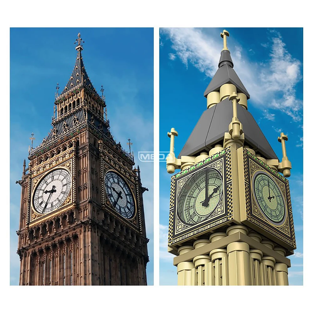 815PCS Famous Landmarks In London England Model Romantic Light Big Ben With Emulation Clock Building Blocks Toys City Scene