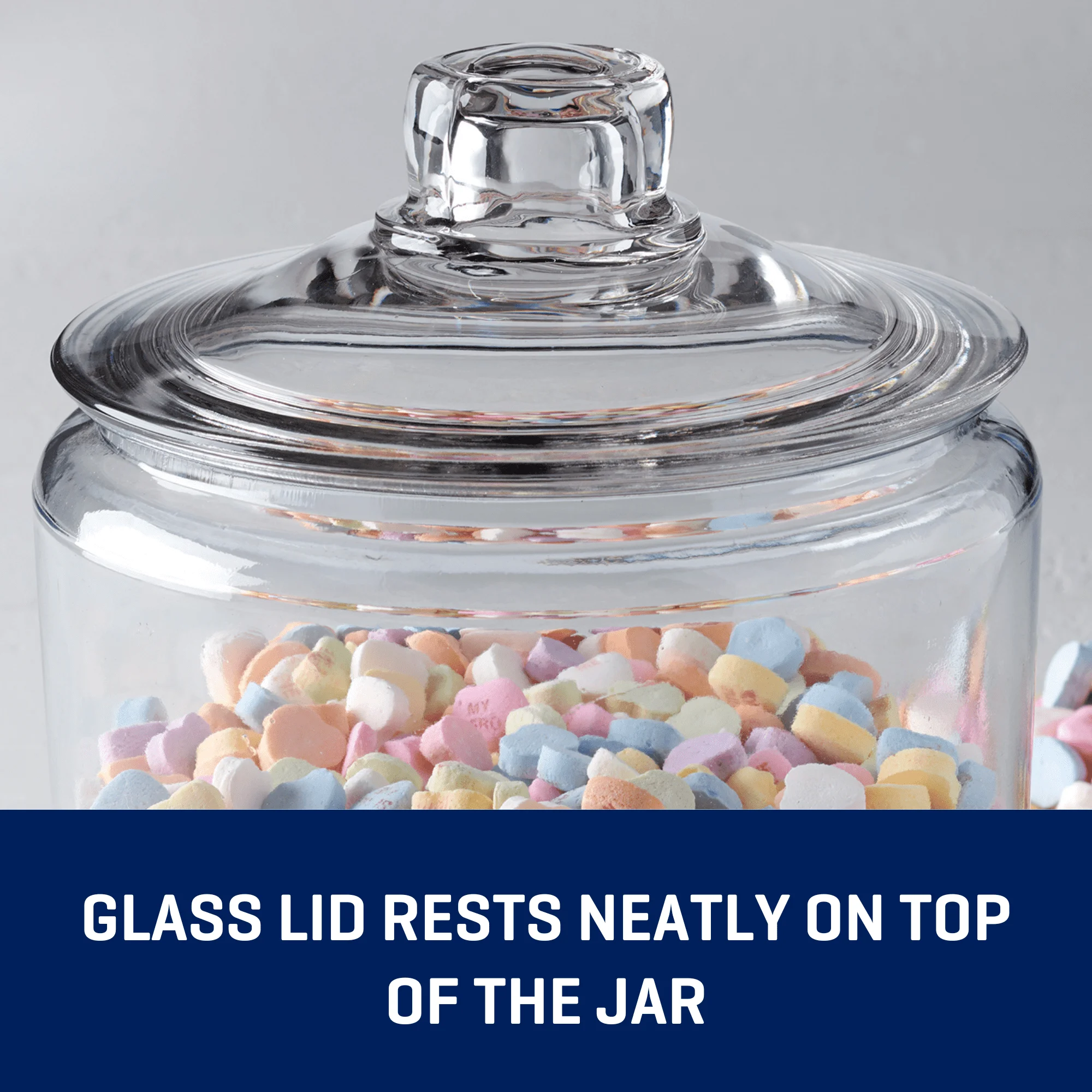 Glass jar with lid, 2 gallon, with large knob for easy gripping and removal of lid
