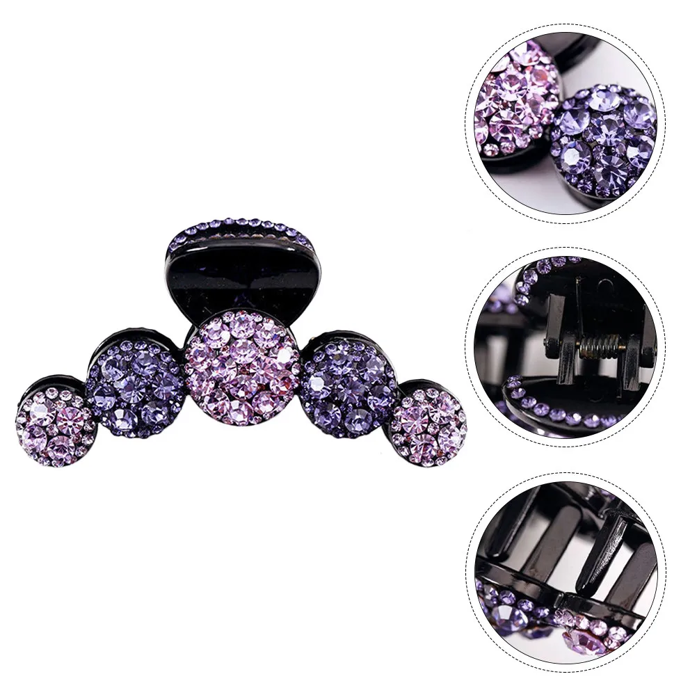 

Фиолетовая заколка-краб для волос со стразами, из высококачественного материала, гладкая, для женщин, для вечеринок, свадеб, повседневной укладки, аксессуар