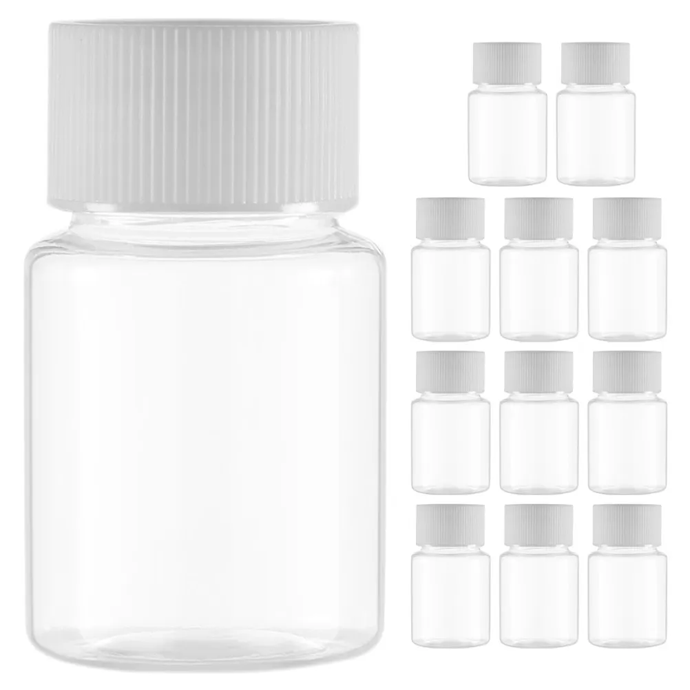 

12Pcs 30Ml Clear Plastic Empty Pill Bottles with Caps for Medicine Storage Organization Travel Daily Use Medicine Container