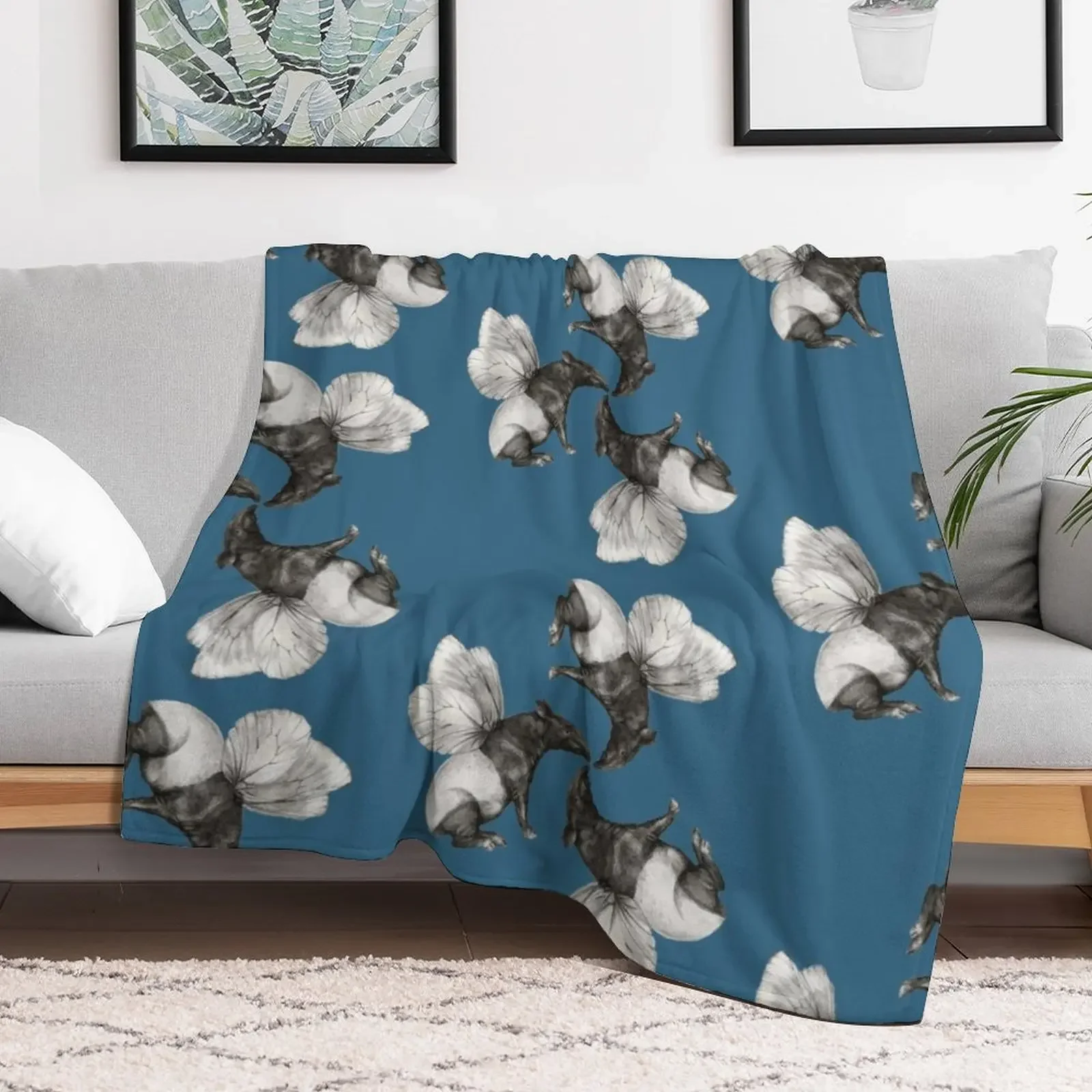 Flying tapirs Throw Blanket Anti Shedding Soft Fuzzy Blanket for Home