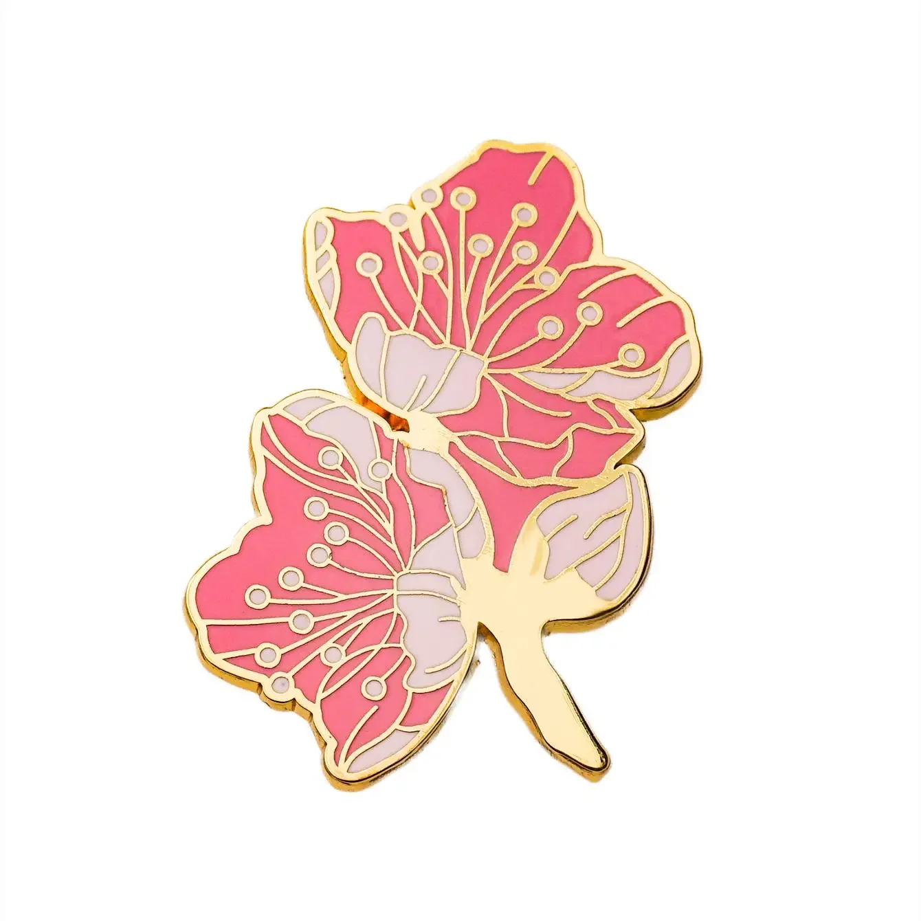 Beautiful Sakura Cherry Blossom Hard Enamel Pins Flower Metal Badges Floral Lapel Pin Gifts for Women Girls Brooches