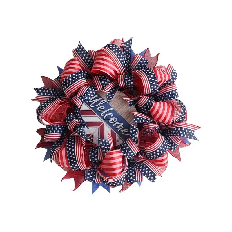 

4Th Of July Wreath 4Th Of July Decorations Veterans Memorial Decor Garland Sign For Home Porch Wall Cemetery Graves Mantle