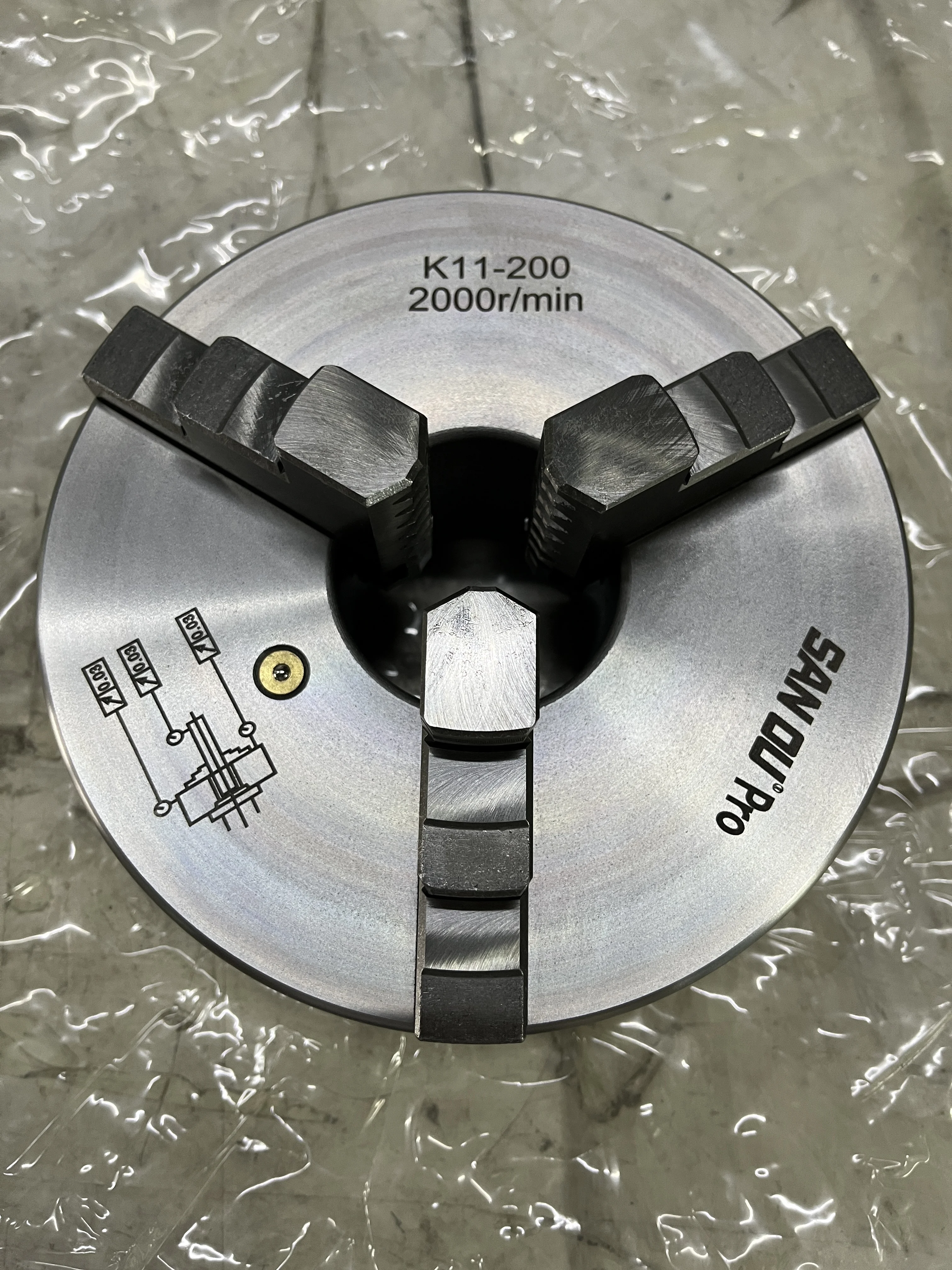 SANOU Pro 3 Jaw Lathe Chuck 200mm High Precision 0.03mm Manual Lathe Chuck Self-Centering Metal Chuck K11-200 Pro