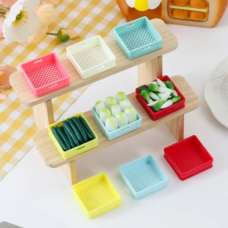 Dollhouse Miniature Basket Food Storage Basket Drink Beer Basket Model Kitchen Decor Toy Doll House Accessories 10pc/lot