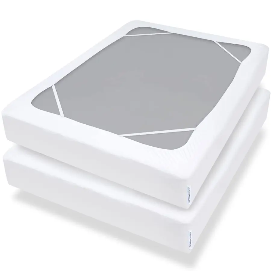 

Spring Cover Queen Size with Smooth and Elastic Woven Material, Only Covers Sides, Alternates for Bed Skirt, Wrinkle amp Fading