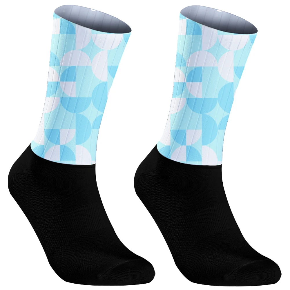 Chaussettes de sport d'été en silicone non ald, motif de style, chaussettes de course professionnelles, chaussettes de vélo en plein air, 2024