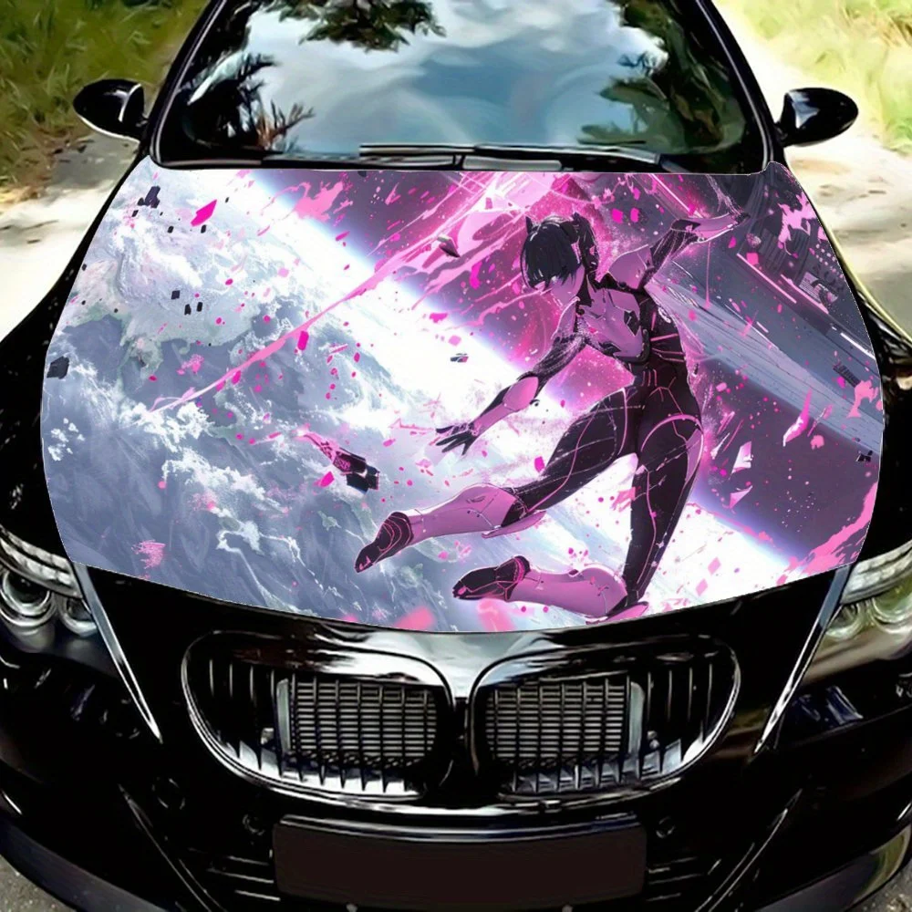

Cool Girl on The Clouds;Gift, Car Vinyl Wraps, Engine Hood Decal Sticker, Splash-Resistant, Easy Removal, Durable Personalized C