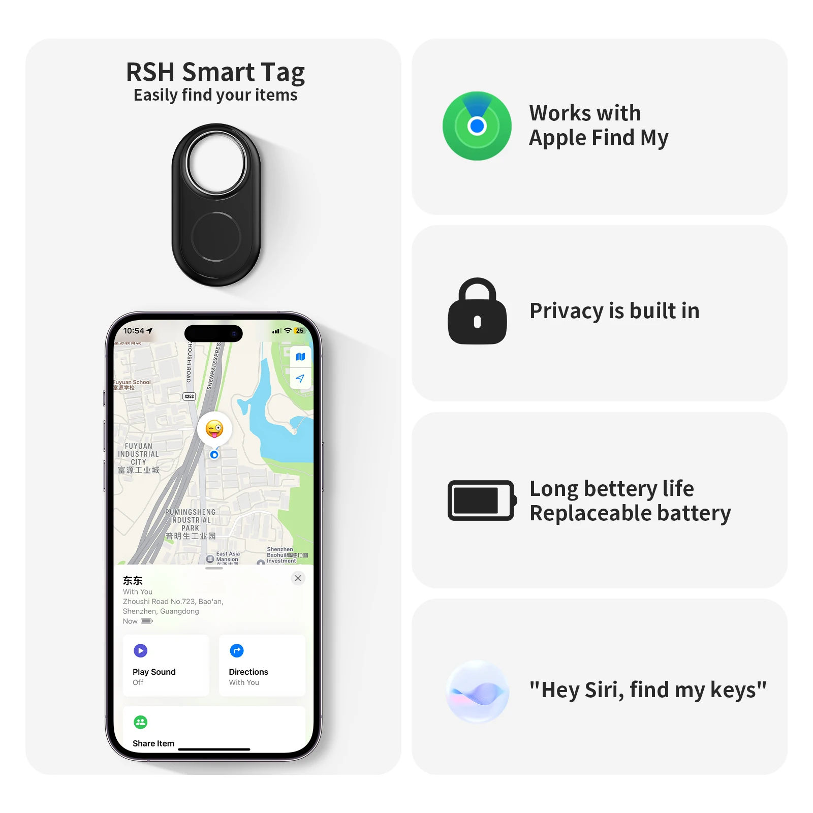 Smart Tracker for Apple work with Apple Find My App Smart Bluetooth Locating Devices Long-Distance Bag Key Toy Suitcase Finder