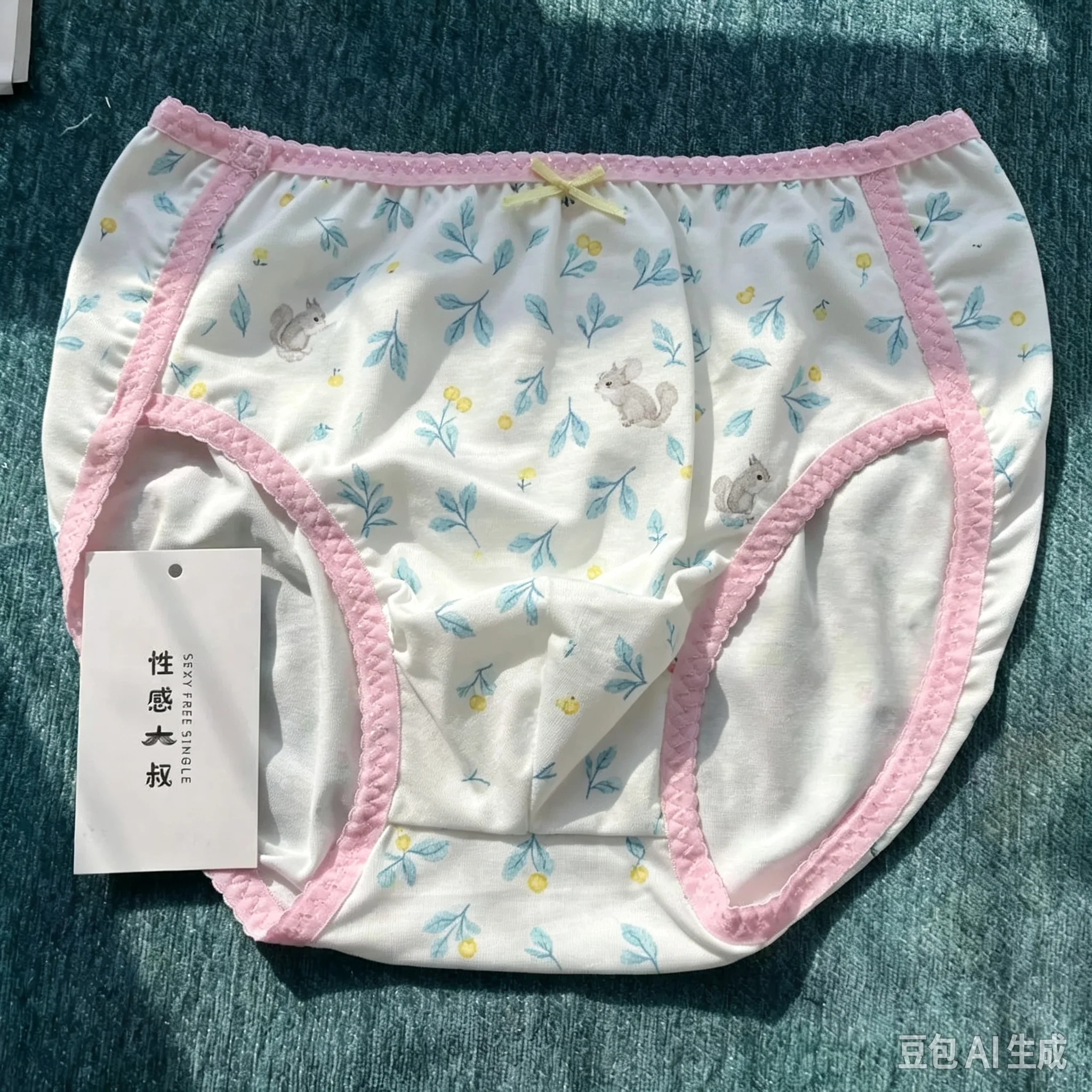 Man's  Sexy Daddy Soft & Comfortable Lace Trim Men's Triangle Briefs Sweet & Contoured Cute Floral