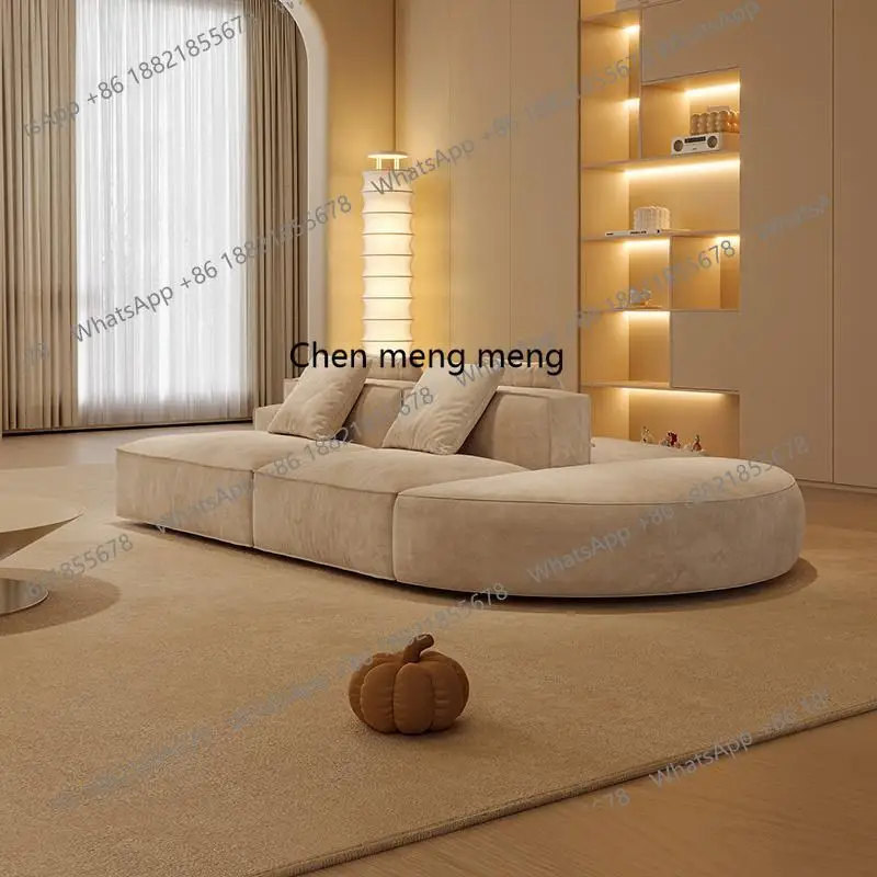 Island sofa large flat floor two-sided seated matte cloth sofa designer module combination