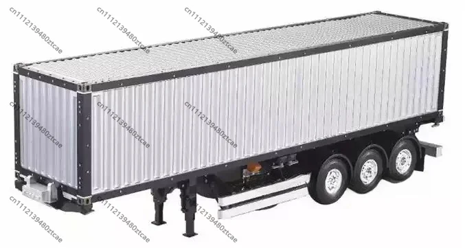 1:14 RC Three-Axle 40ft Container Flatbed Trailer Rack Transparent Eco-Friendly PVC Container Model DIY Assembly Parts
