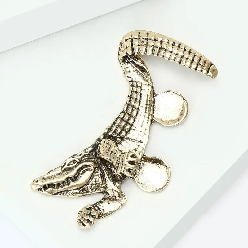 New1Piece Vintage Animal Crocodile Octopus Shaped Men's Suit Lapel Brooches Pin Classic Accessories For Men Coat Suits