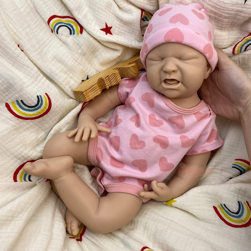 Soft Skin Feel Silicone Reborn Girl 50cm Handmade High-Simulation Blank Weighted Newborn Doll for Artist Painter Gift