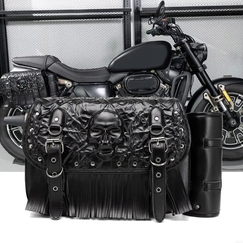 دراجة نارية PU الجلود حقيبة الجانب الأداة الذيل الأداة حقيبة السرج مقاوم للماء H9EE