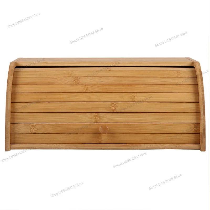 For Bamboo Bread Box Storage Box Tabletop Finishing Baking Bread  Kitchen Snack Storage