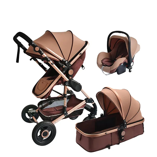 

Foldable cart quality Pram Baby Pushchair High Landscape Stroller Carrycot Safety Seat