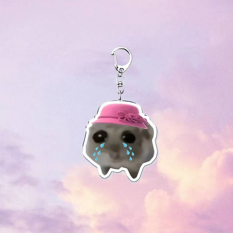 Fashionable Acrylic Keychain Unique Hamster Key Pendant Fashionable Accessory Keyring Key Ornaments for Any Occasion