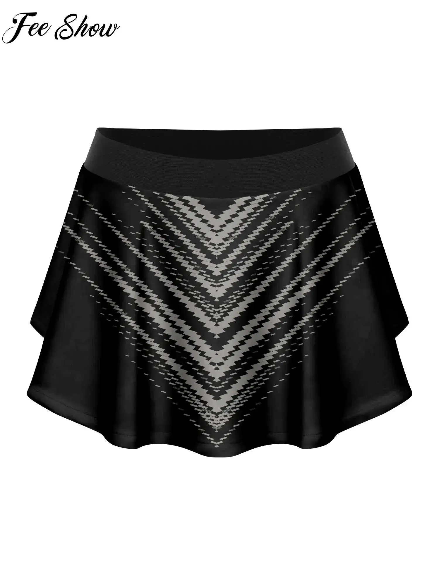 

Women Athletic Skirt with Built in Shorts Side Split Elastic Waistband Breathable Quick Dry for Tennis Badminton