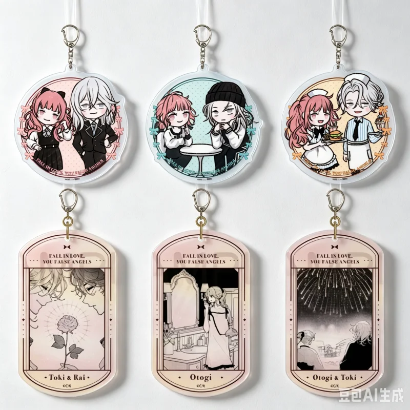 Comics Fall in Love, False Angels 6cm Katsura Otogi Toki Ninomae Acrylic Pendant Keychains bag decorations character merchandise