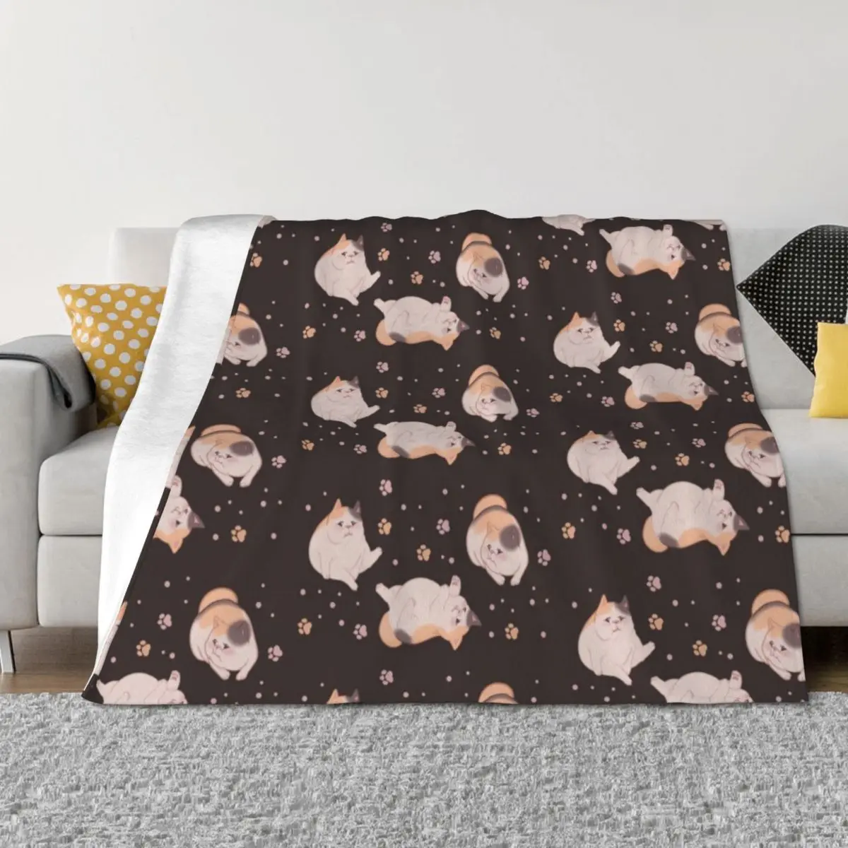 

FFXIV - Playing Fat Cats (Dark) Throw Blanket Bed covers Plaid on the sofa cosplay anime Personalized Gift Blankets