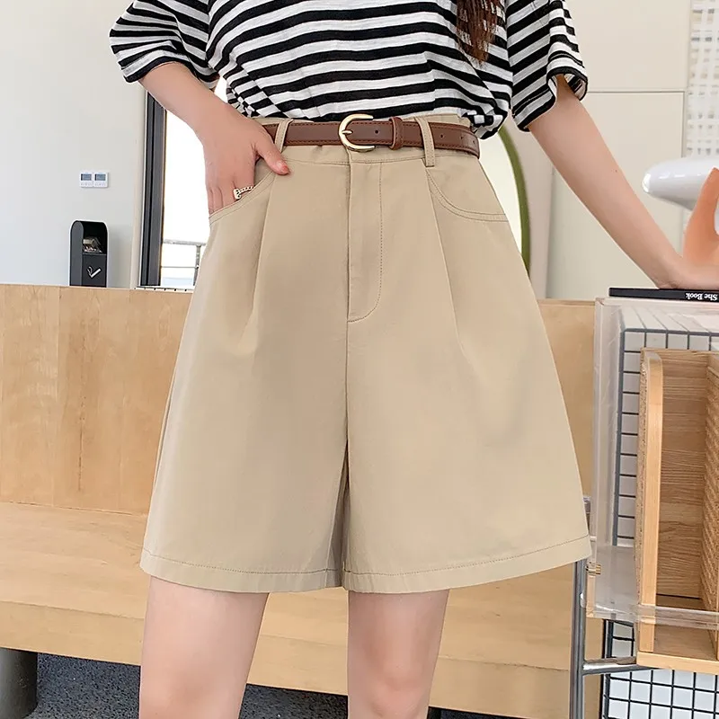 

High Quality Women Casual Shorts New Arrival 2024 Summer Korean Style Solid Color Basics Female Cotton Short Pants W1677