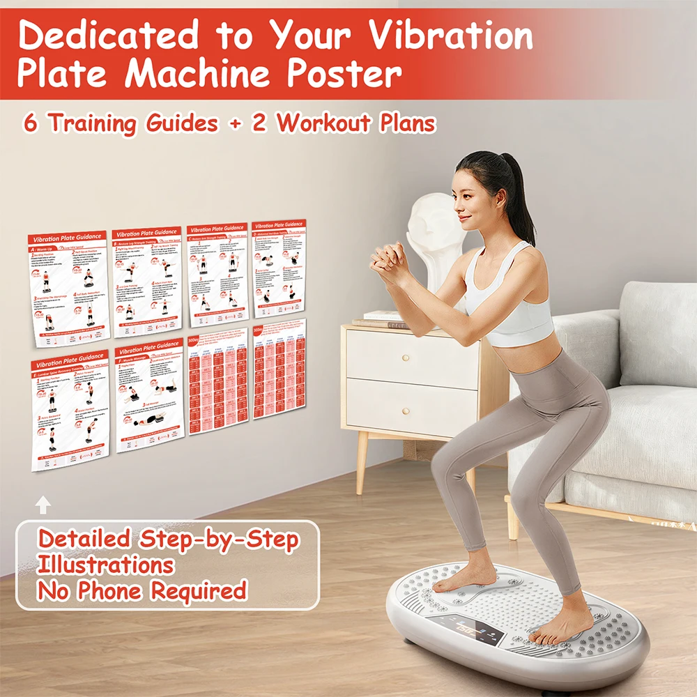 Plan treningowy na tablicę wibracyjną, druk jednostronny, odporna na zarysowania matowa folia, możliwość czyszczenia pisakiem, klej w kropki mocno przylega.