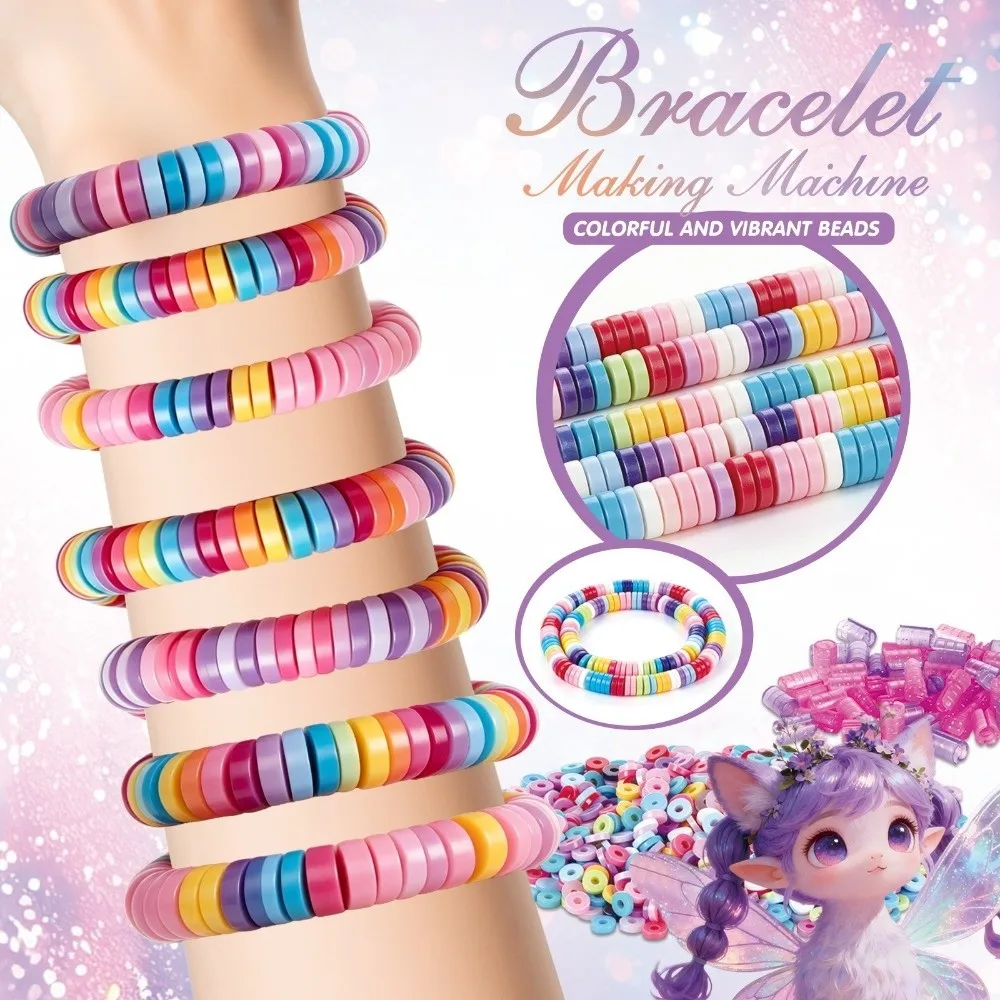 1Set Handmade Bracelet Making Kit DIY Colorful Beads DIY Bracelet Weaving Machine Easy To Use Convenient
