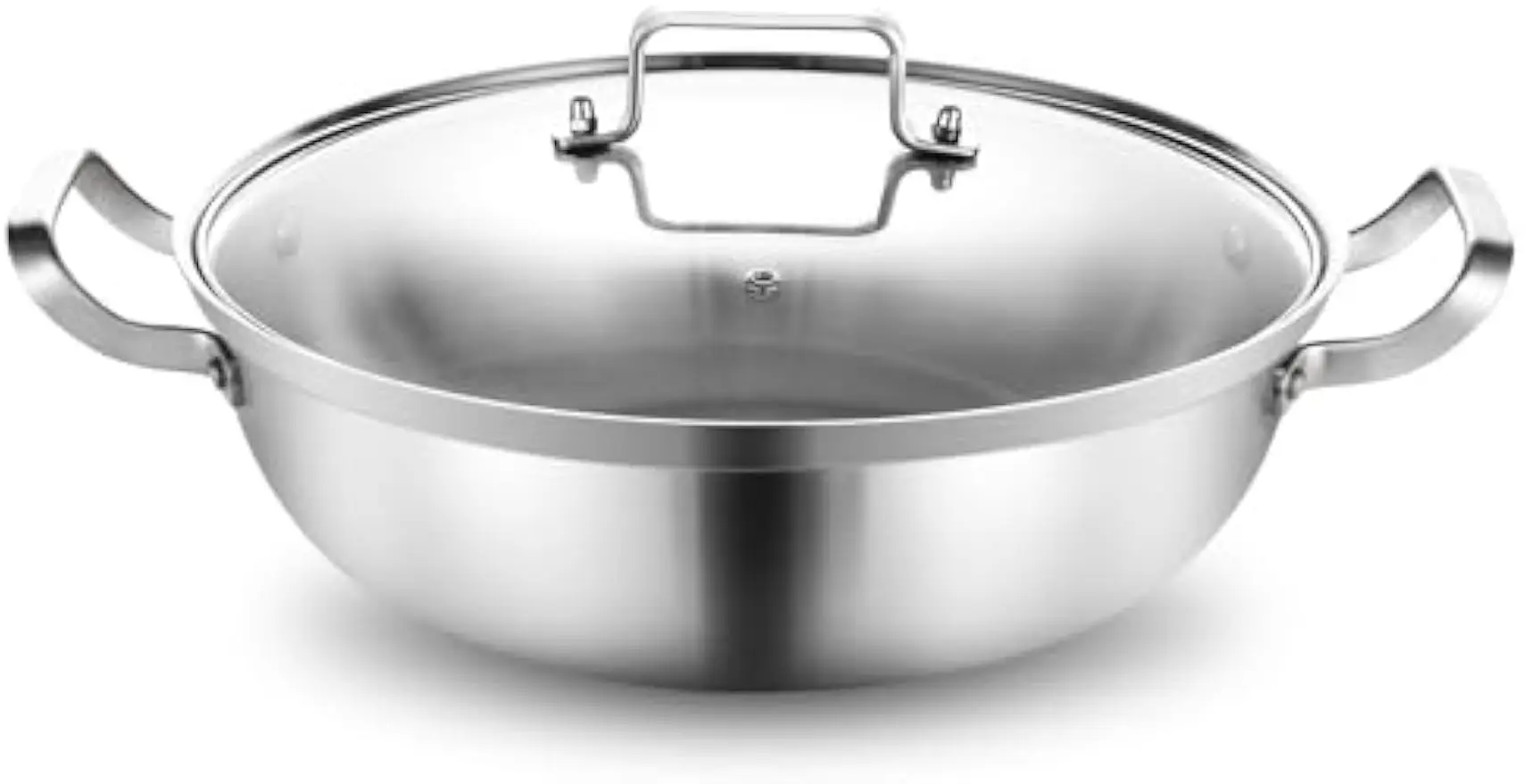 

14-Inch Stainless Steel Tri-Ply Deep Saute Pan with Lid, Induction Compatible, Oven Safe