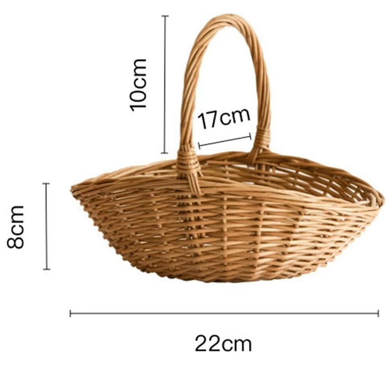 Wicker Storage Basket With Handle, Gift Hamper Basket, Picnic Baskets, Kitchen Basket Small view 6
