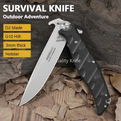 Bearing Russian HOKC Finka Tactical Folding Knife D2 Blade G10 Handle Hunting Survival Pocket Knives Camping Hunting EDC Tool