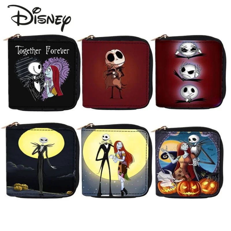 

Disney New Halloween Jack Fashion Men's Wallet Multifunctional Storage Student ID Card Bag Cartoon Short Women's Zero Wallet