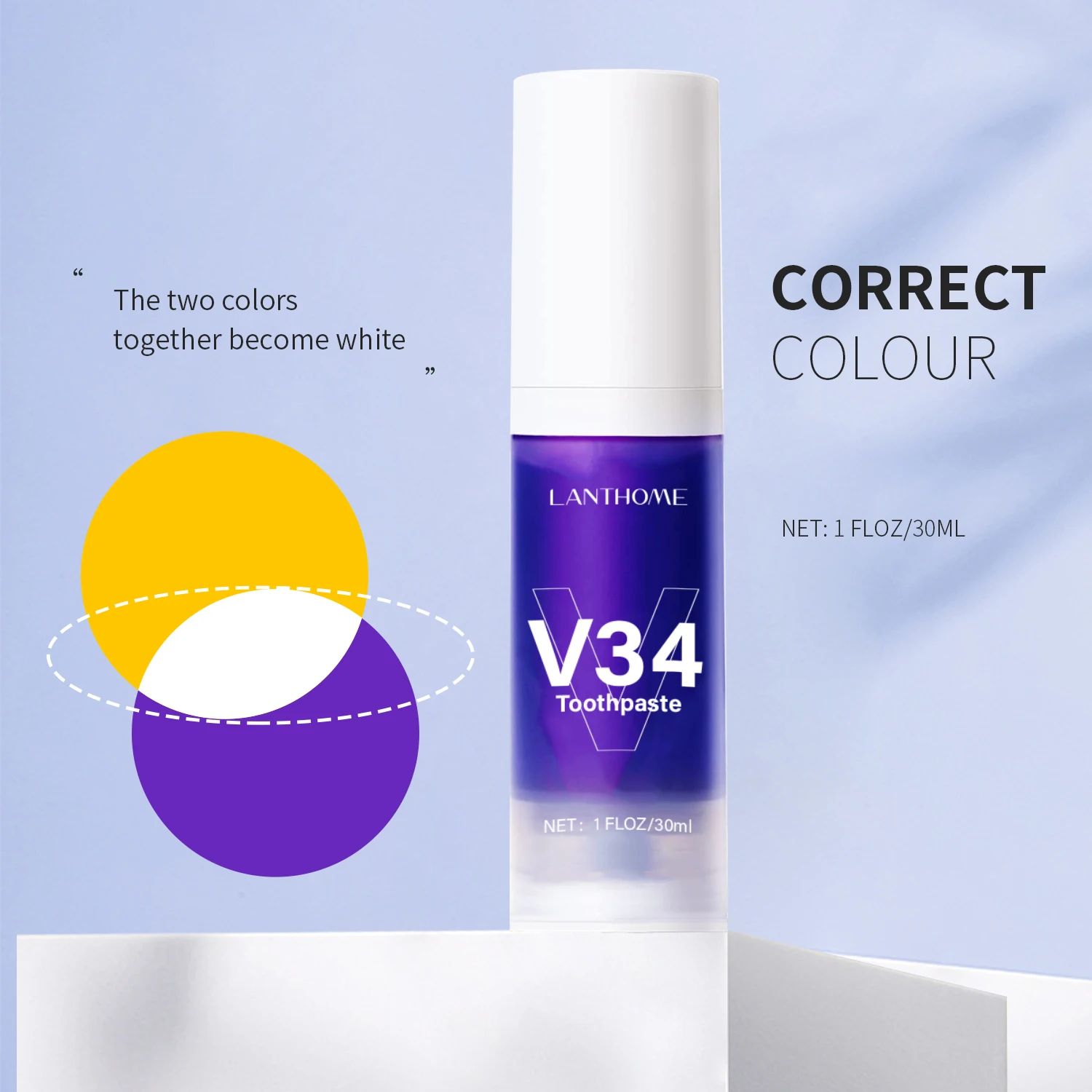 V34 Colour Corrector Serum Toothpaste Teeth Whitening Teeth Enamel Fresh Cleaning Teeth Professional Dental Whitening Hygiene