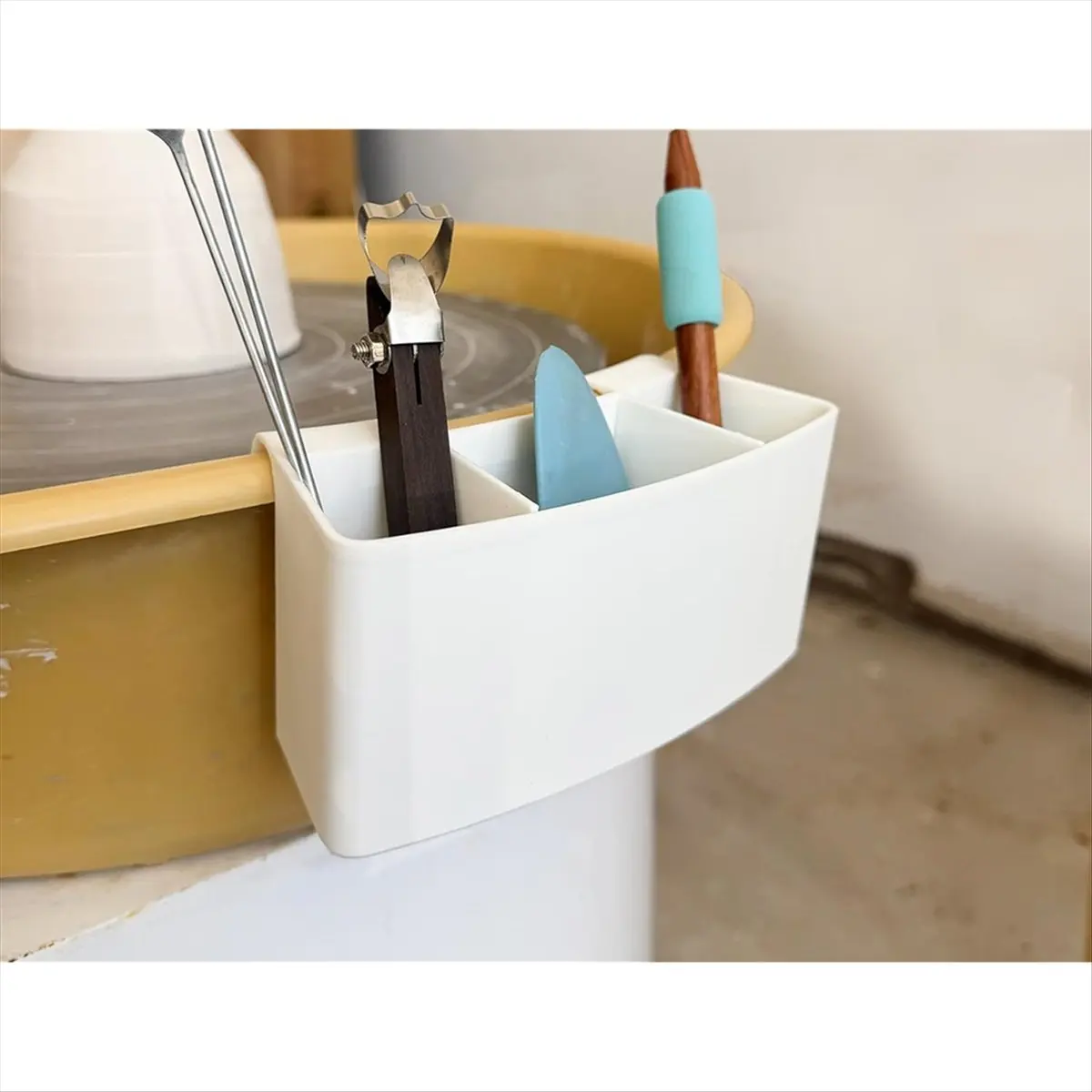 Universal Pottery Tool Holder - Adjustable Organizer with 3 Slot Design for Ceramics & Wheel Throwing