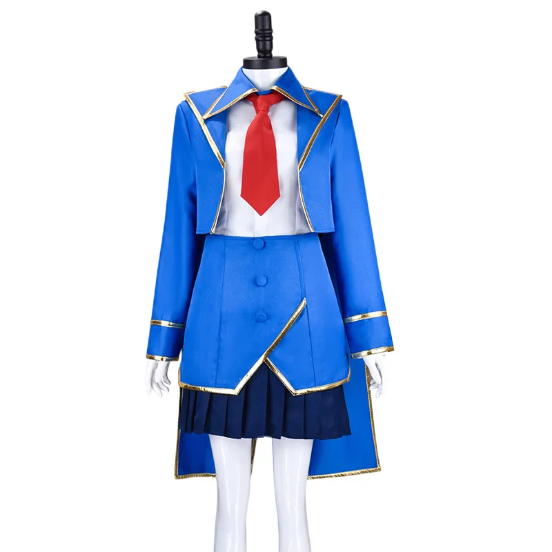 Anime Kinsou No Vermeil Cosplay Costume Men School Uniform Blue Coat Women Skrit Halloween Role Play Carnival Party