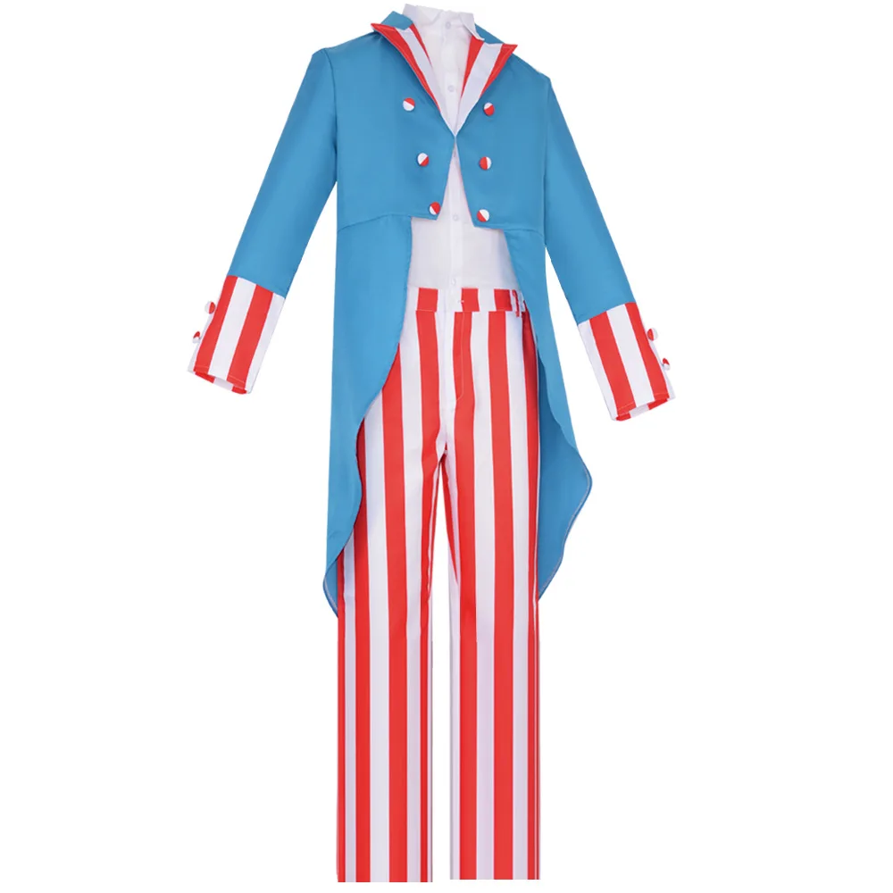 Adult American Flag Outfits Costume Fourth of July Male American Patriotic Party Fancy Dress The Purge Uncle Sam Costume For Men