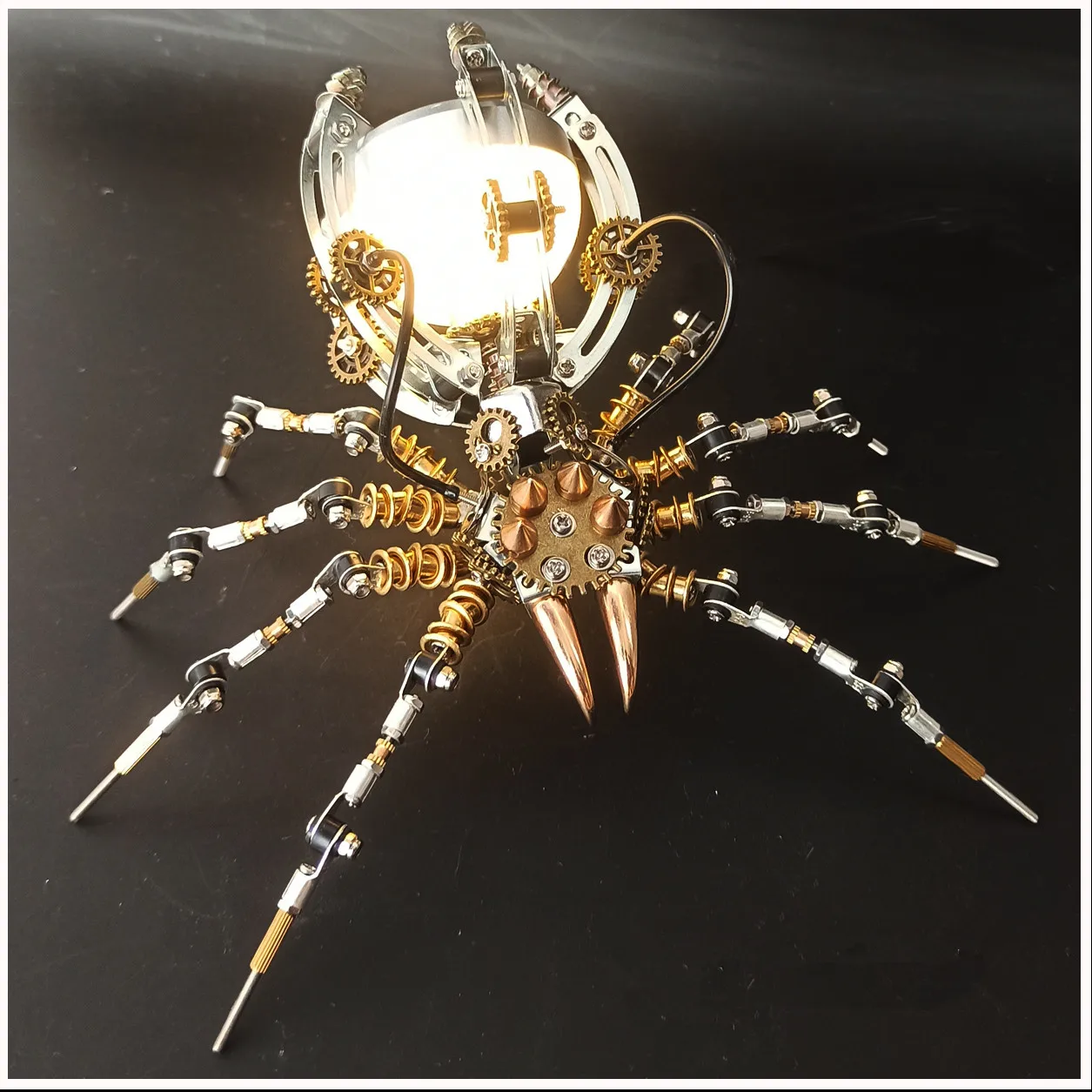 

mechanical toys to send tools gifts ornaments 3D DIY spider table lamp handmade metal assembly model adult difficult assembly