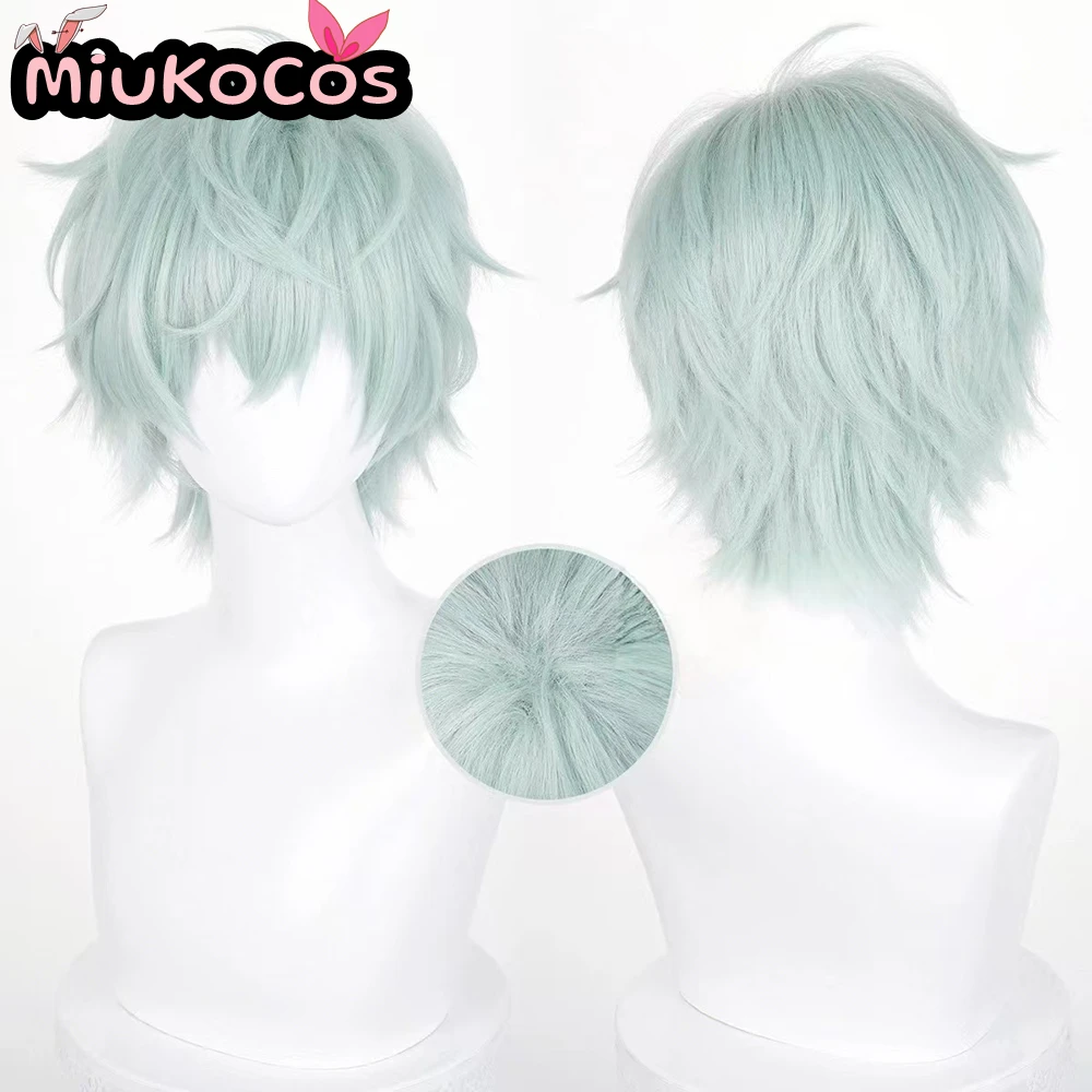 EN STOCK hasta la peluca de Cosplay MiukoCosplay Anime Alien Stage Cosplay peluca corta de Cosplay verde menta