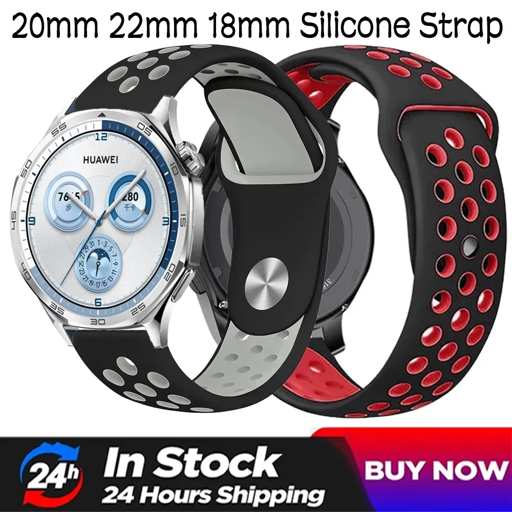 

Силиконовый ремешок 20 мм 22 мм 18 мм для Huawei Watch 5 GT6 Pro GT6 GT5-4 46 мм Браслет Huawei Watch 5 GT5 Pro 42 мм GT6-5-4 41 мм Correa
