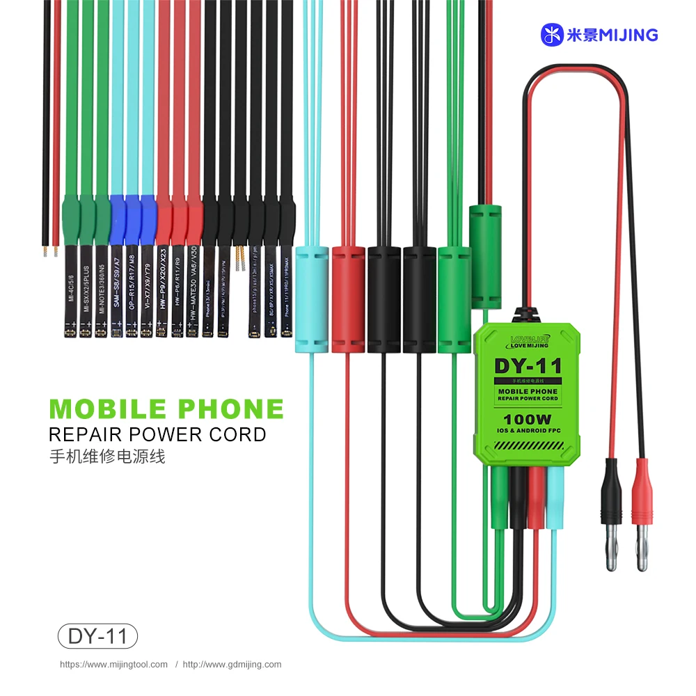 Mijing DY-11 Mobile Phone Power Supply Repair Test Cord for IPhone 8G-15ProMax Samsung Huawei Xiaomi Soft FPC Power Boot Cable