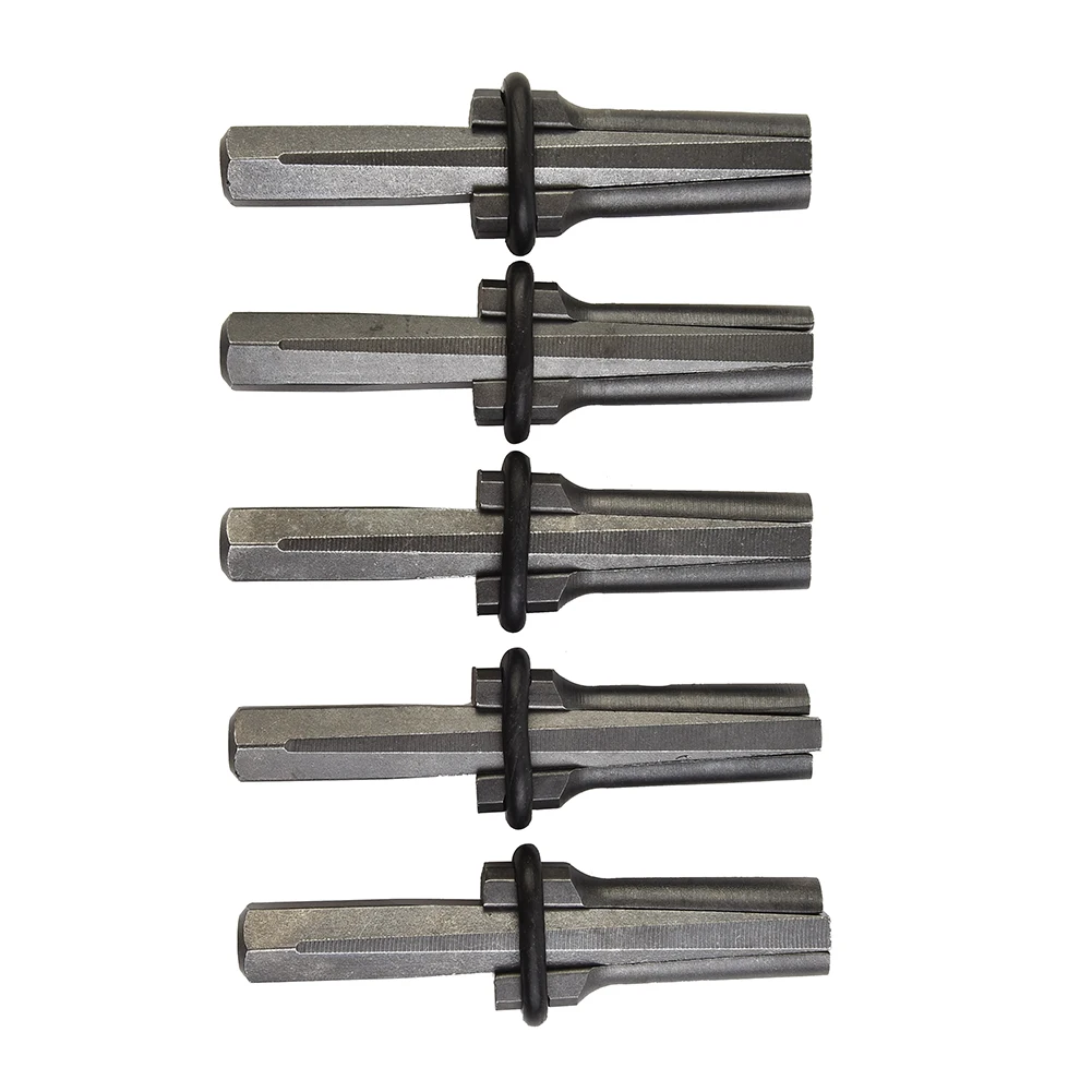 5pcs 14mm Wedges Feather Shims Rock Stone Splitter Set High Hardness Steel Hand Tools For Splitting Granite Concrete Quarrying