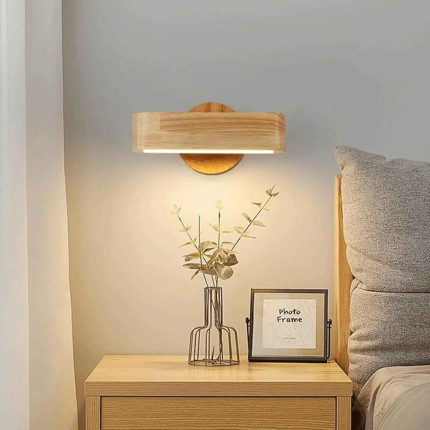 

Japanese Style Wall Lights Vintage Wooden Interior Wall Lamp Decorative Living Room Bedroom Bedside Vanity Lighting Fixture