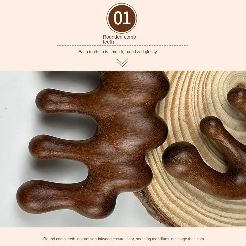 

Scalp Relax Meridian Massage Comb Blood Circulation Anti-static Sandalwood Hair Comb Smooth Hair Comfortable