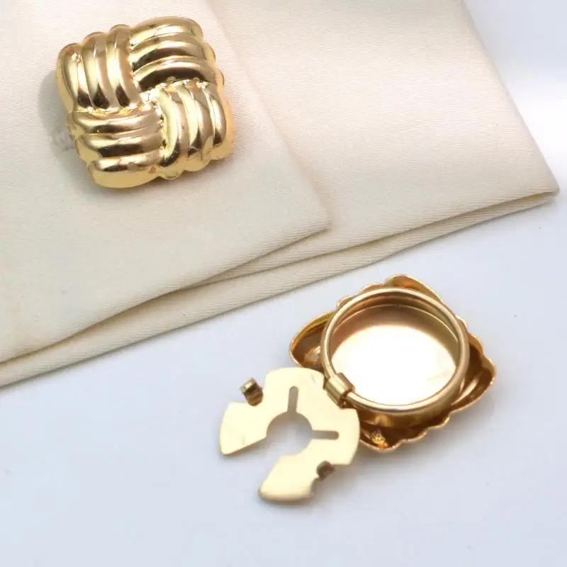 2PCS Button Cover Cufflinks For Women And Men Fashion Alloy Shirt Sleeve Collar Clips Decoration Accessories